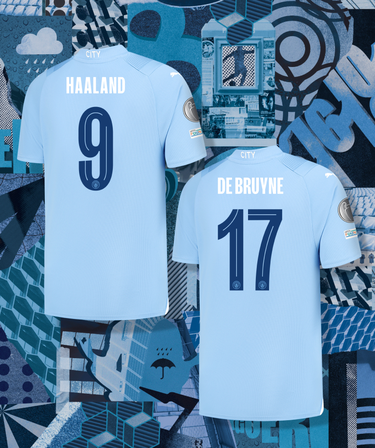 Puma Manchester City Kevin de Bruyne Home Jersey w/ Champions League Patches 23/24 (Team Light Blue/Puma White) Size M