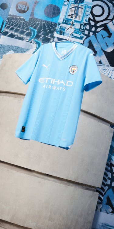 Men's Puma Bernardo Silva Sky Blue Manchester City 2023/24 Authentic Player Jersey Size: Medium
