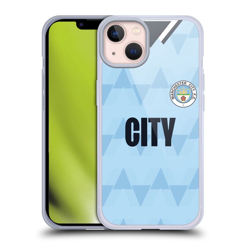 Head Case Designs Officially Licensed Manchester City Man City FC 1989 Home Retro Kits Soft Gel Case Compatible with Apple iPhone 13 and Compatible With MagSafe Accessories