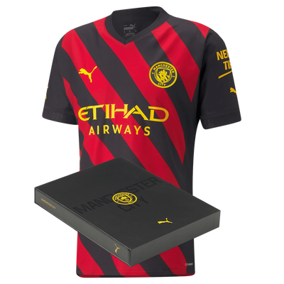 Manchester City Authentic uittenue jersey 22/23 in geschenkverpakking