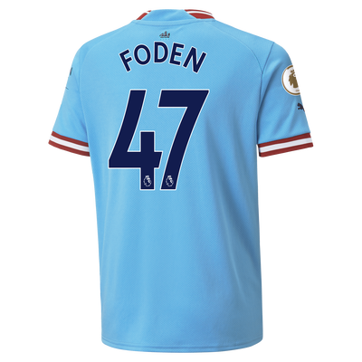 Kids' Manchester City Home Jersey 22/23 with FODEN 47 printing