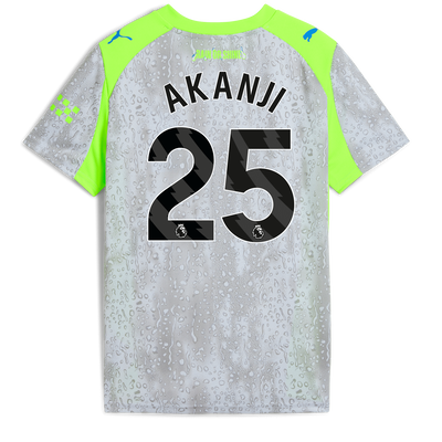 Kids' Manchester City Third Jersey 2025/26 With AKANJI 25 Printing