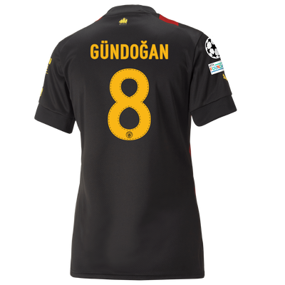 Women's Manchester City Away Jersey 2022/23 with GÜNDOĞAN 8 printing