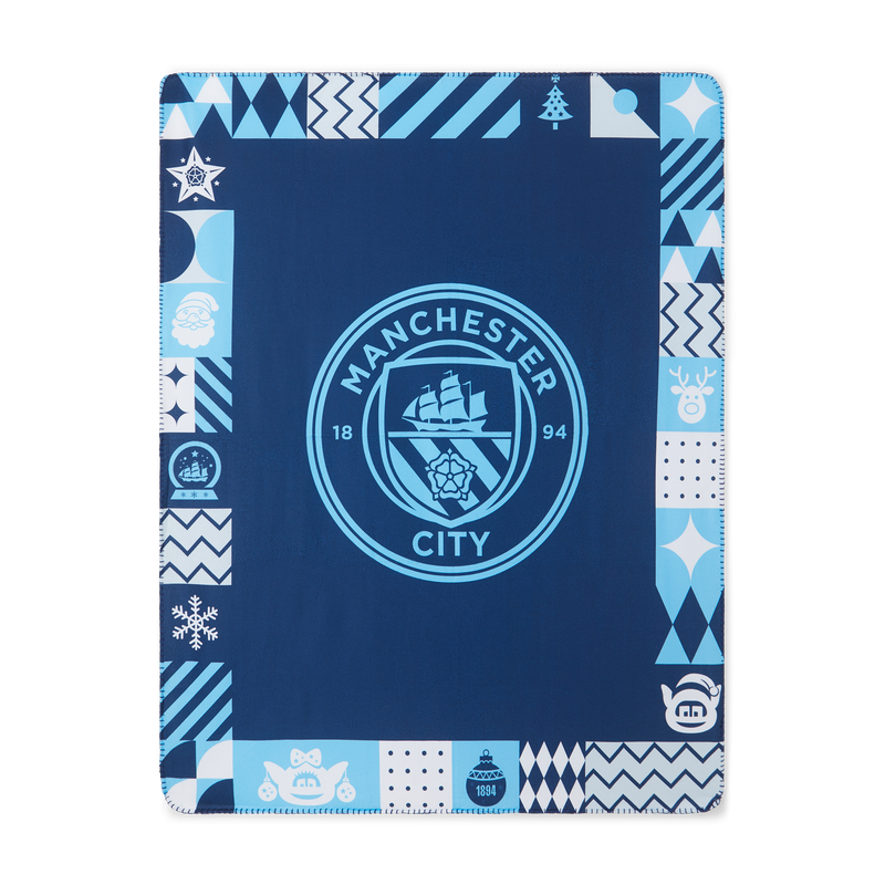 MCFC XMAS 25 FLEECE BLANKET - navy