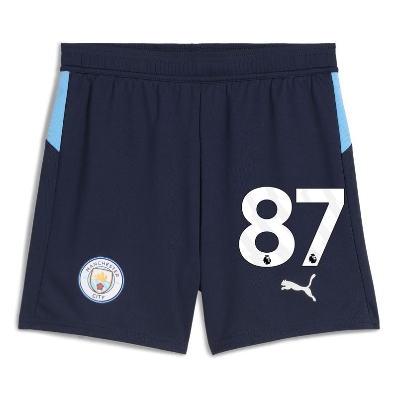 Kids' Man City Football Shorts 2025/26 with #87 navy unisex - Size 11/12 from polyester  - Official Manchester City FC store