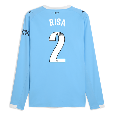 Manchester City Home Authentic Jersey 2025/26 Long Sleeve With RISA 2 Printing