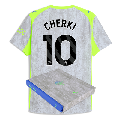 Camiseta auténtica tercera del Manchester City 2025/26 con CHERKI 10 impresión en caja de regalo