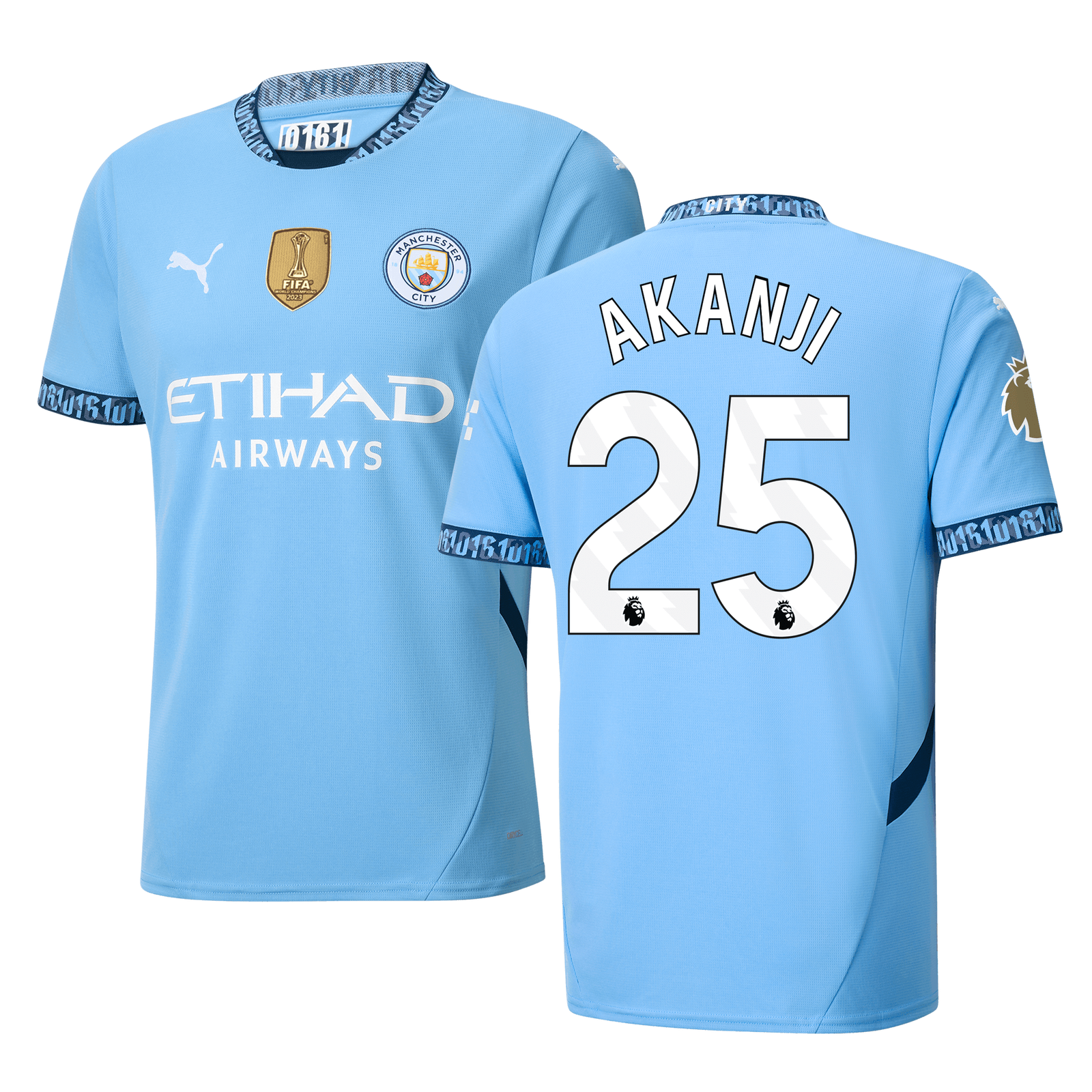Manchester City Home Jersey 2024/25 With AKANJI 25 Printing Official