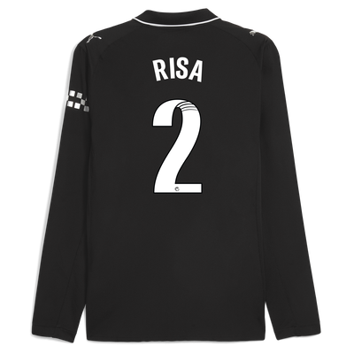Manchester City Away Authentic Jersey 2025/26 Long Sleeve With RISA 2 Printing