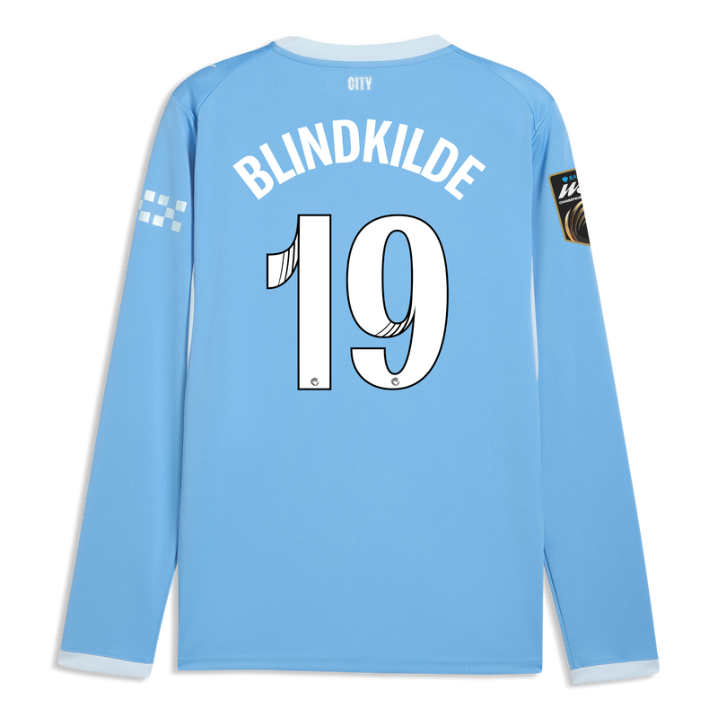Man City Home Jersey 2026/27 Long Sleeve With BLINDKILDE 19 Printing  blue-icy blue - Check out all Manchester City t-shirts online