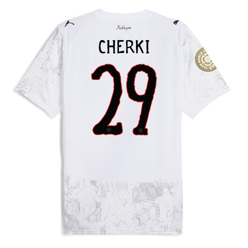 Man City KidSuper Jersey 2025/26 With CHERKI 29 printing white - Check out all Manchester City t-shirts online - Official Manchester City FC store