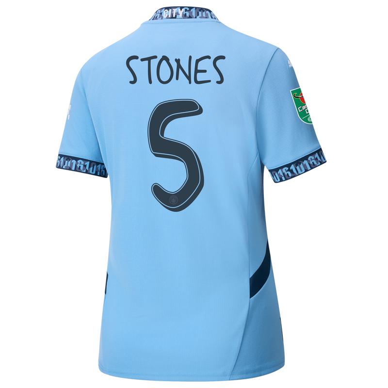 Women s Manchester City Home Jersey 2024 25 With STONES 5 Printing Official Man City Store