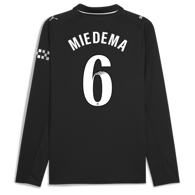 Manchester City Away Jersey 2025/26 Long Sleeve With MIEDEMA 6 Printing