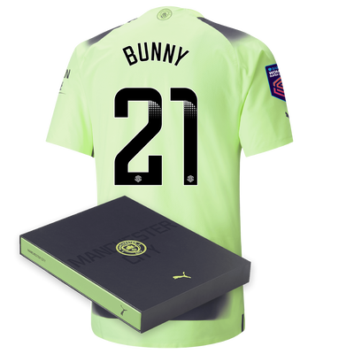 Manchester City Authentic Third Jersey 2022/23 with BUNNY 21 printing in Gift Box