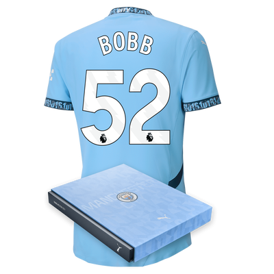 Manchester City Authentic Home Jersey 2024/25 with BOBB 52 printing in Gift Box