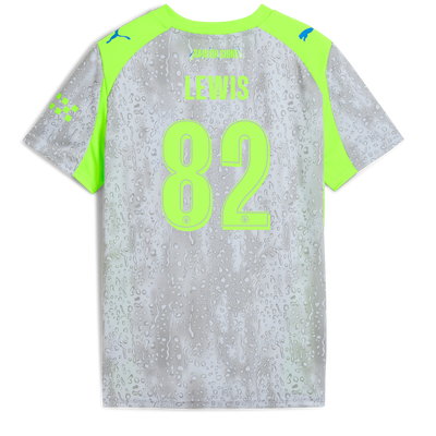Maglia Third Manchester City per bambini 2025/26 a con stampa di LEWIS 82 Printing