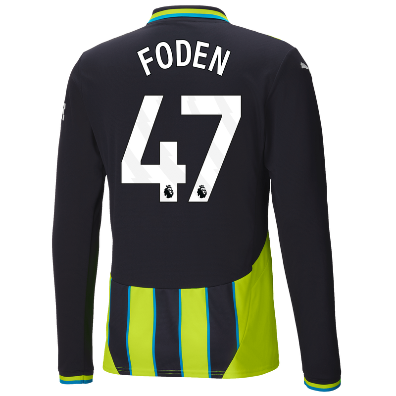 Man City Away Jersey 24/25 Long Sleeve With FODEN 47 Printing new navy - Size L from polyester for males  - Official Manchester City FC store