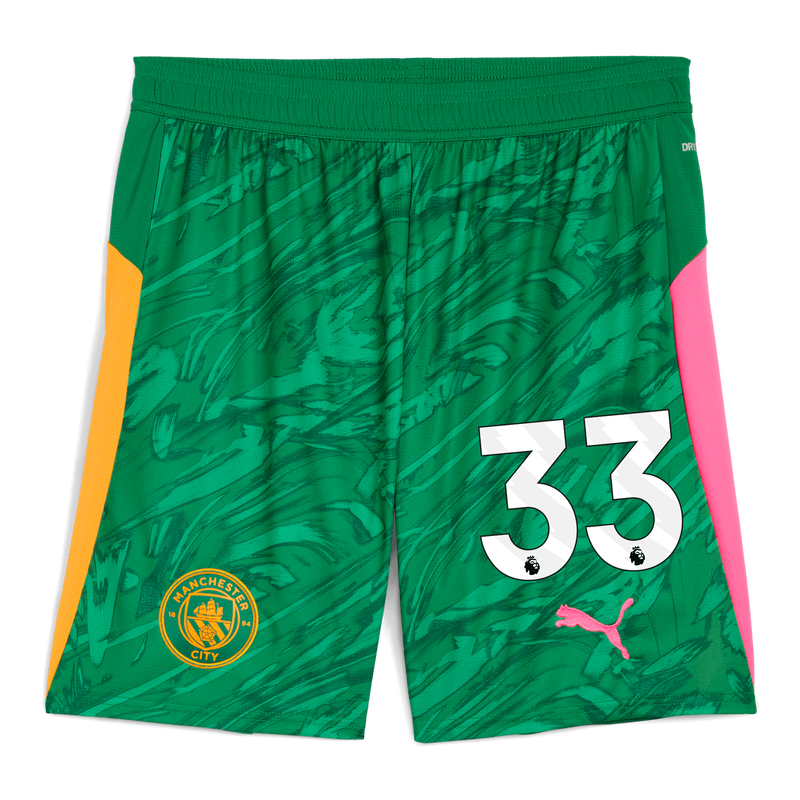 Man City Goalkeeper Shorts 2025/26 With #33 green - Check out all Manchester City shorts online - Official Manchester City FC store
