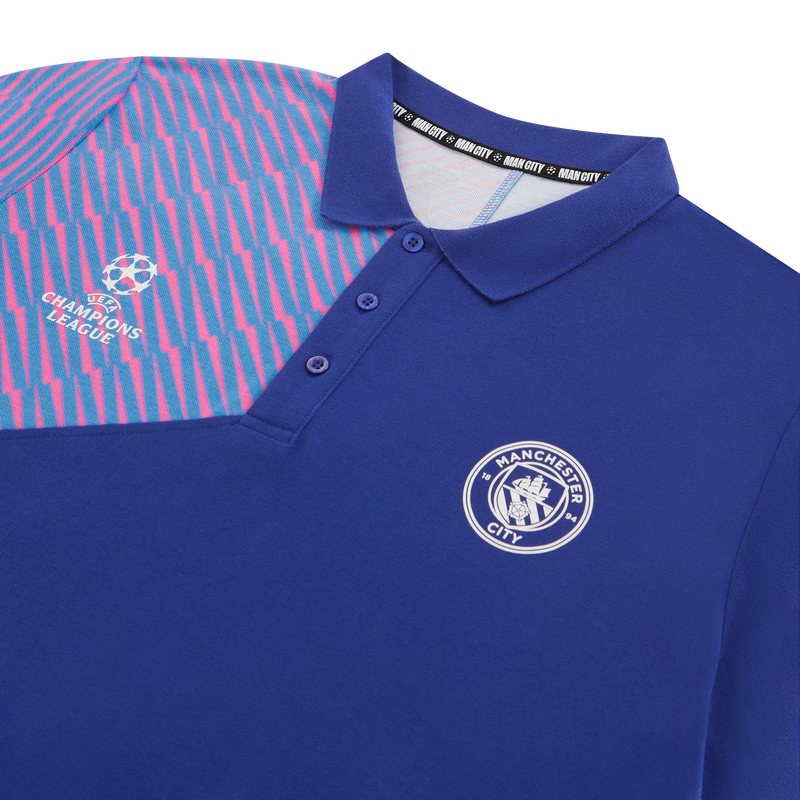 MCFC UCL MENS LIGHTNING POLO - navy