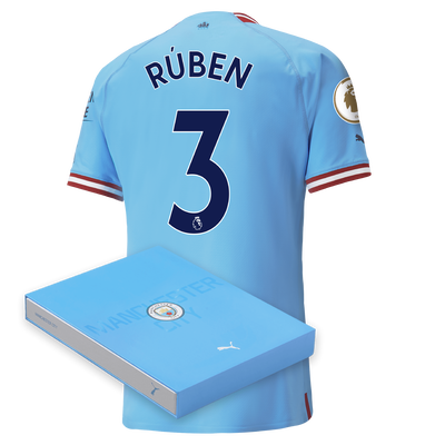 Manchester City Authentic Home Jersey 22/23 with RÚBEN 3 printing in Gift Box