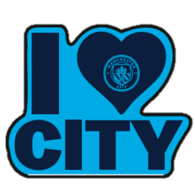Imán con mensaje Love City del Manchester City