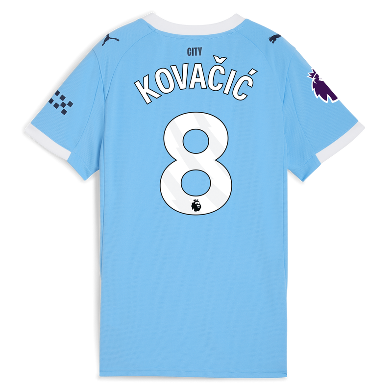 Women's Man City Home Jersey 2025/26 With KOVAČIĆ 8 Printing  blue - Size L from polyester for females  - Official Manchester City FC store
