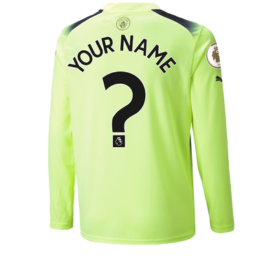 Kids' Manchester City Third Jersey 2022/23 long sleeve with custom printing