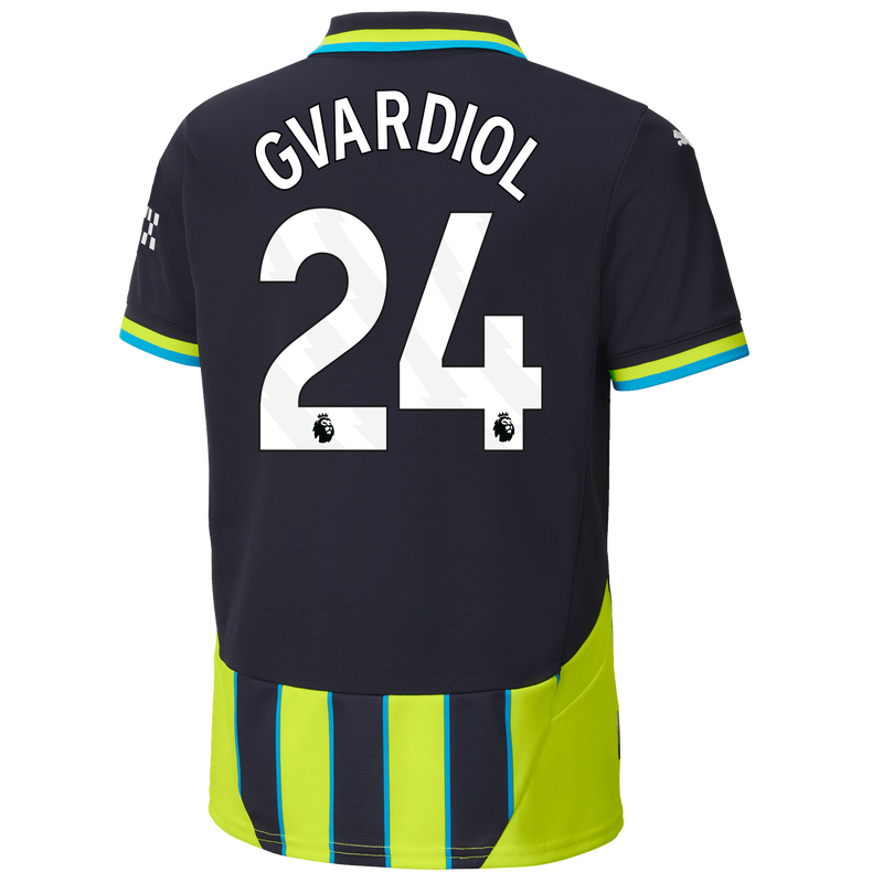 Kids' Man City Away Jersey 24/25 With GVARDIOL 24 Printing new navy unisex - Size 9/10 from polyester  - Official Manchester City FC store