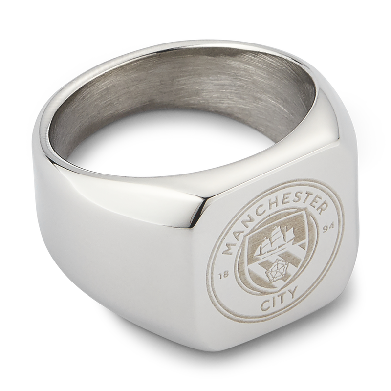 MCFC CREST SIGNET RING - silver