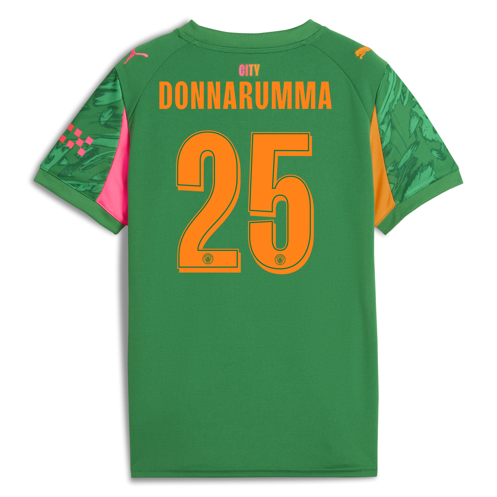 Kids' Manchester City Goalkeeper Jersey 2025/26 With DONNARUMMA 25