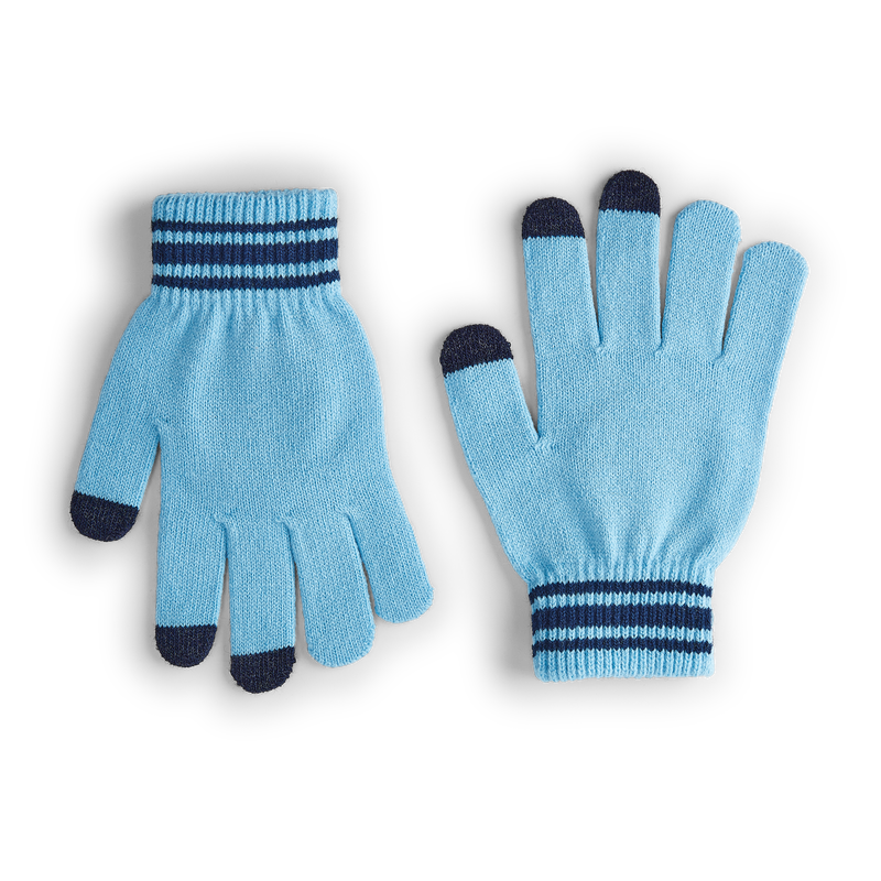 MCFC KIDS STRIPE GLOVES - blue
