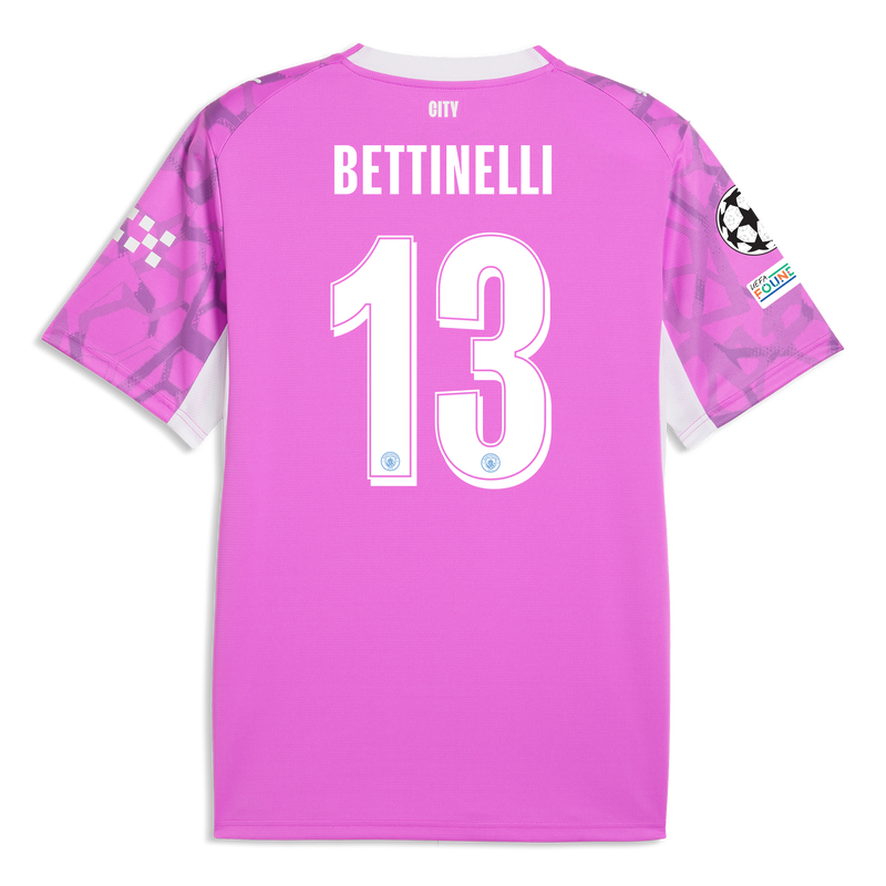 Manchester City keepersshirt 2026/27 met BETTINELLI 13-bedrukking electric orchid-puma white -Bekijk alle Man City t-shirts online