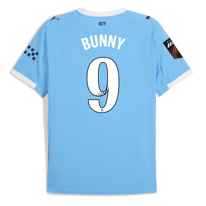 Man City Home Jersey 2025/26 With BUNNY 9 Printing  blue - Check out all Manchester City t-shirts online - Official Manchester City FC store
