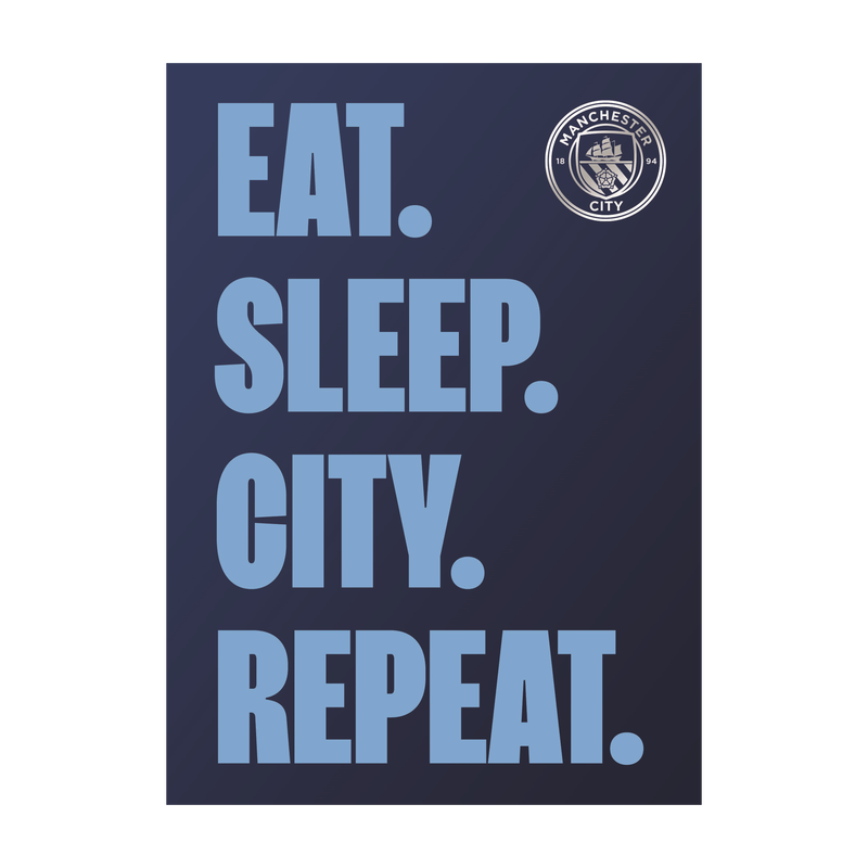 MCFC FW EAT SLEEP CITY CARD - NAVY