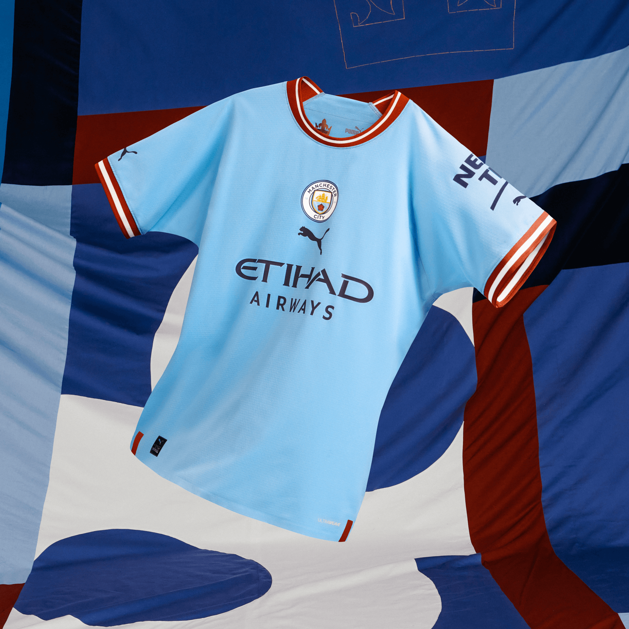 Camiseta de casa del Manchester City para niños de la Temporada 2022/23 Equipo Azul Claro 