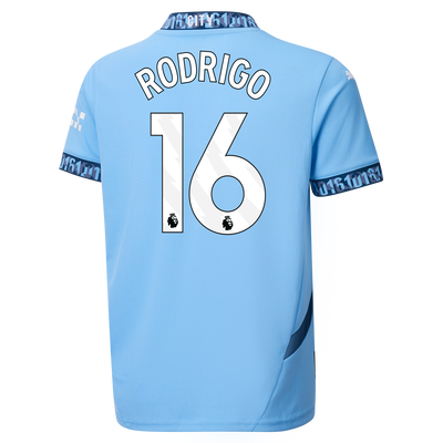 Kinder Manchester City Thuisshirt 2024/25 met RODRIGO 16 bedrukking