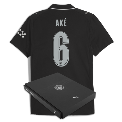 Manchester City Away Authentic Jersey 2025/26 With AKÉ 6 Printing in Gift Box