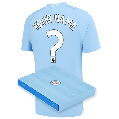 Camiseta Authentic 1ª Equipación Manchester City 2023/24 con estampado personalizada en caja de regalo
