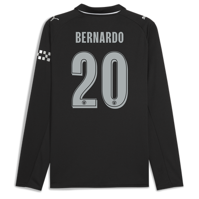 Manchester City Away Jersey 2025/26 Long Sleeve With BERNARDO 20 Printing