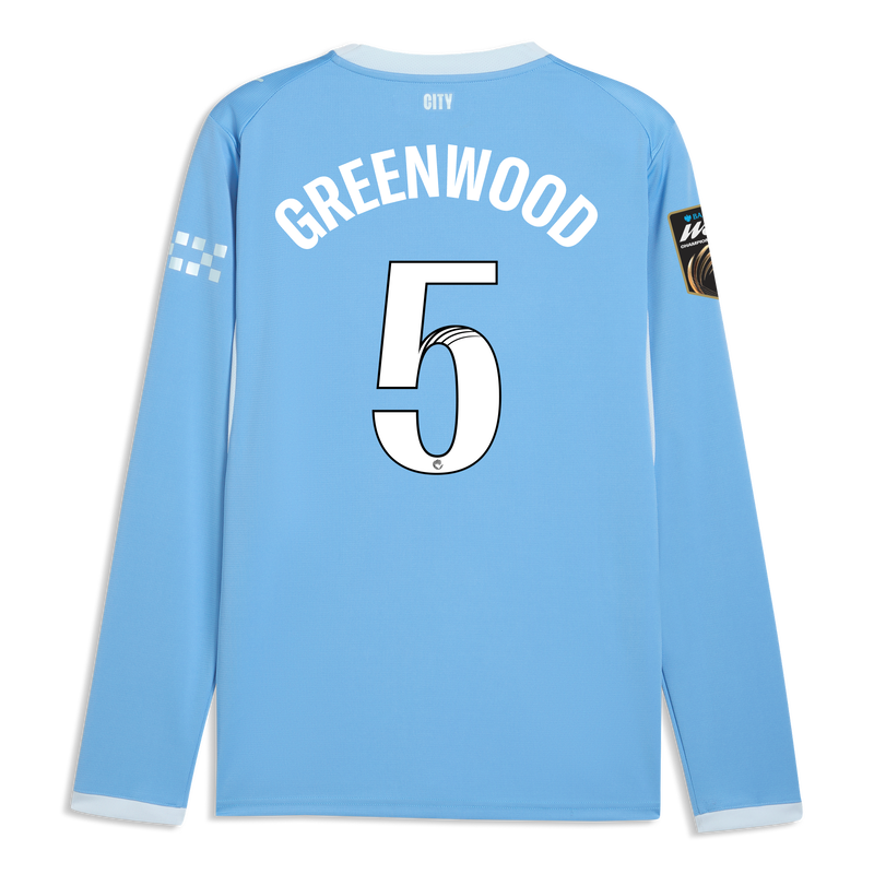 Man City Home Jersey 2026/27 Long Sleeve With GREENWOOD 5 Printing  blue-icy blue - Check out all Manchester City t-shirts online