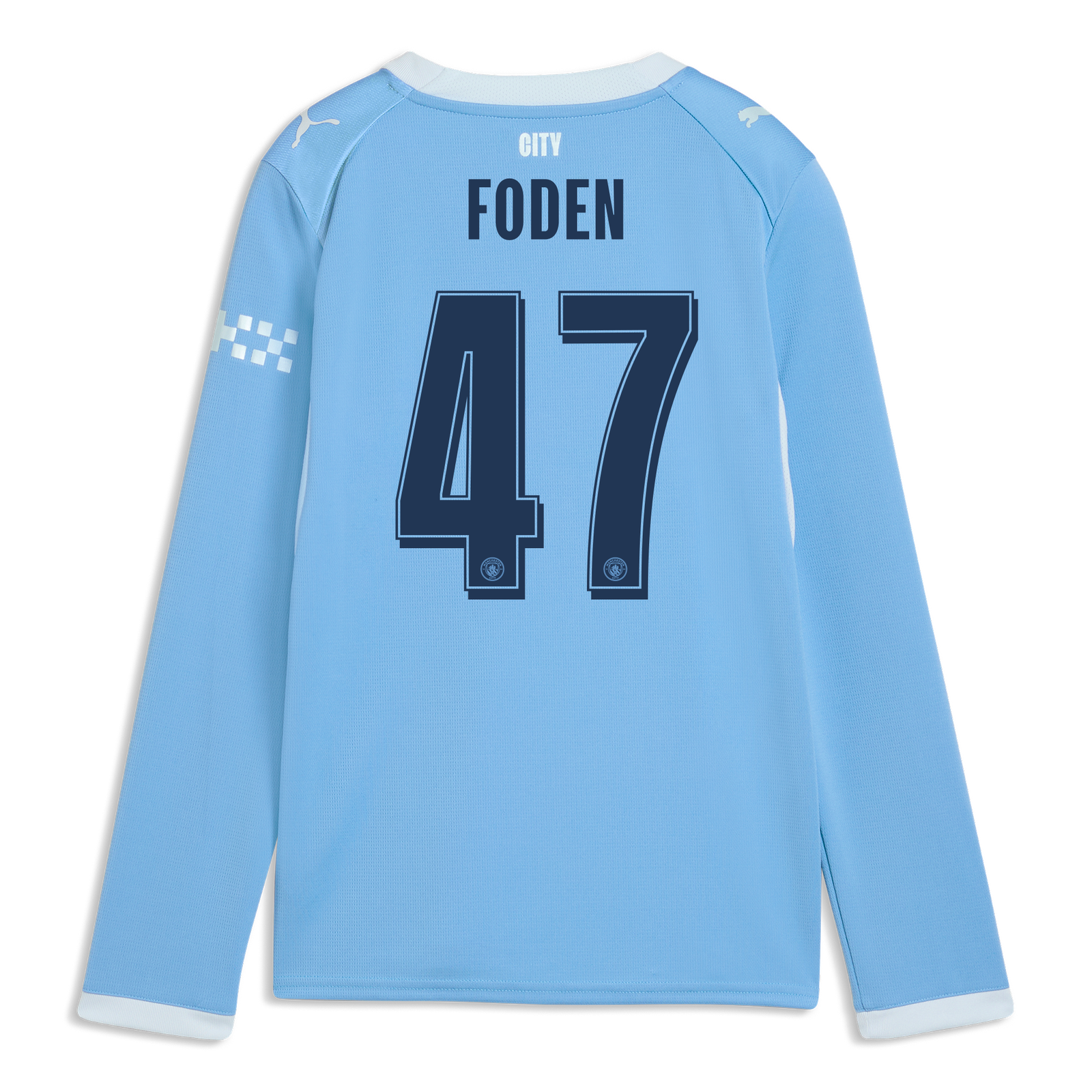 Kids' Manchester City Home Jersey 2026/27 Long Sleeve With FODEN