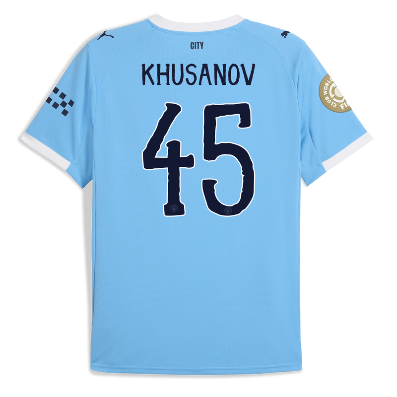 マンチェスター・シティ クサノフ　ユニフォームKHUSANOV 45番 シャツ マンチェスター・シティ 2025/26 ズ ホームユニフォーム