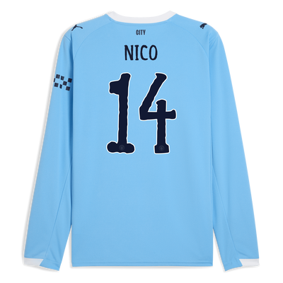 Maglia Home Manchester City 2025/26 a maniche lunghe con stampa NICO 14