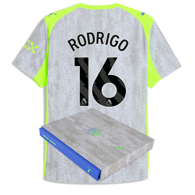 Maglia Authentic Third Manchester City 2025/26 con stampa RODRIGO 16 in confezione regalo