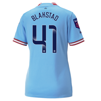 Women's Manchester City Home Jersey 22/23 with BLAKSTAD 41 printing