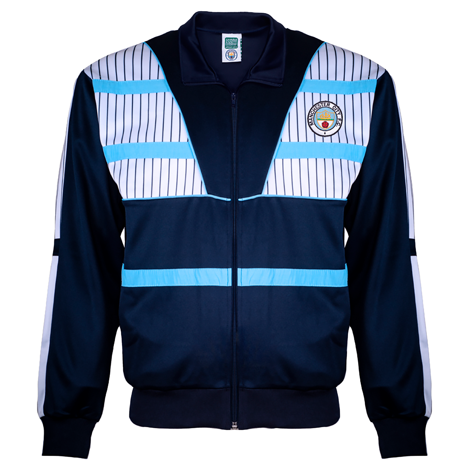 Manchester City FC Official Football Gift Boys Retro Track Top Jacket 