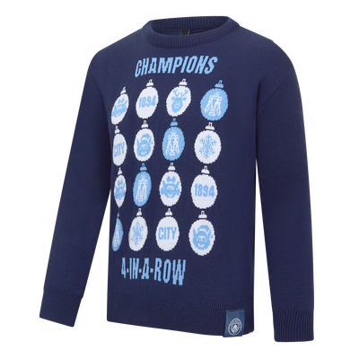 Kids' Manchester City 4 In A Row Christmas Jumper