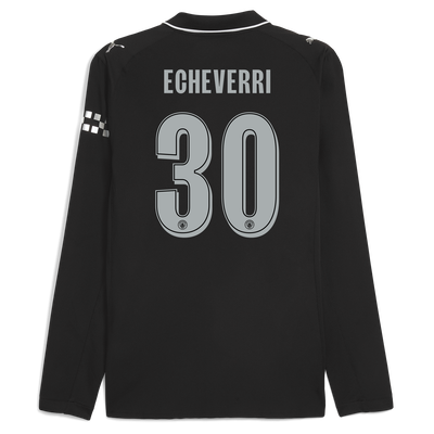 Manchester City Authentiek Uitshirt 2025/26 Lange Mouw Met ECHEVERRI 30 Bedrukking