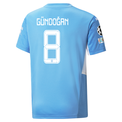 Kids Manchester City Home Shirt 21/22 with İlkay Gündoğan printing