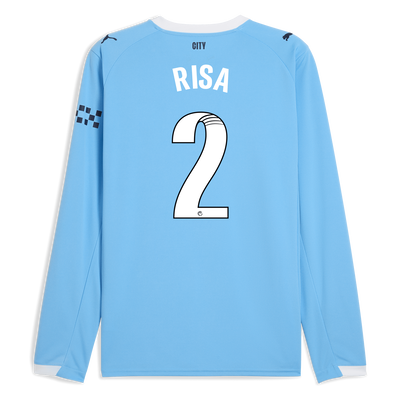 Maillot domicile manches longues Manchester City 2025/26 avec impression RISA 2